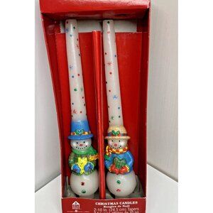 Vintage Christmas Snowman Taper Candles Guild House American Greetings